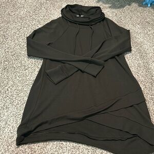 Staccato dark green cowl neck crossover detail top